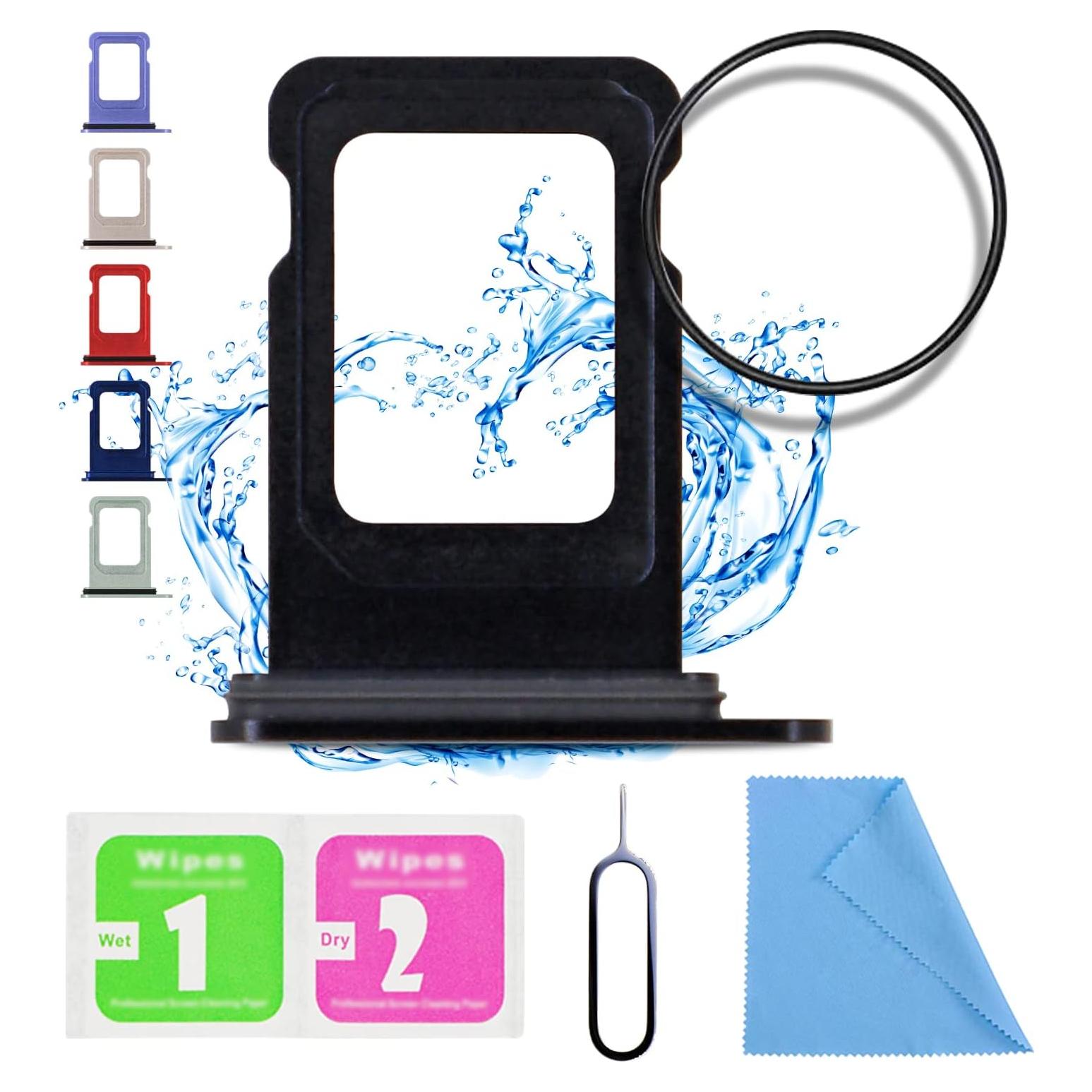 Bandeja para tarjeta SIM ASDAWN iPhone 12 Negro con kit de reparación