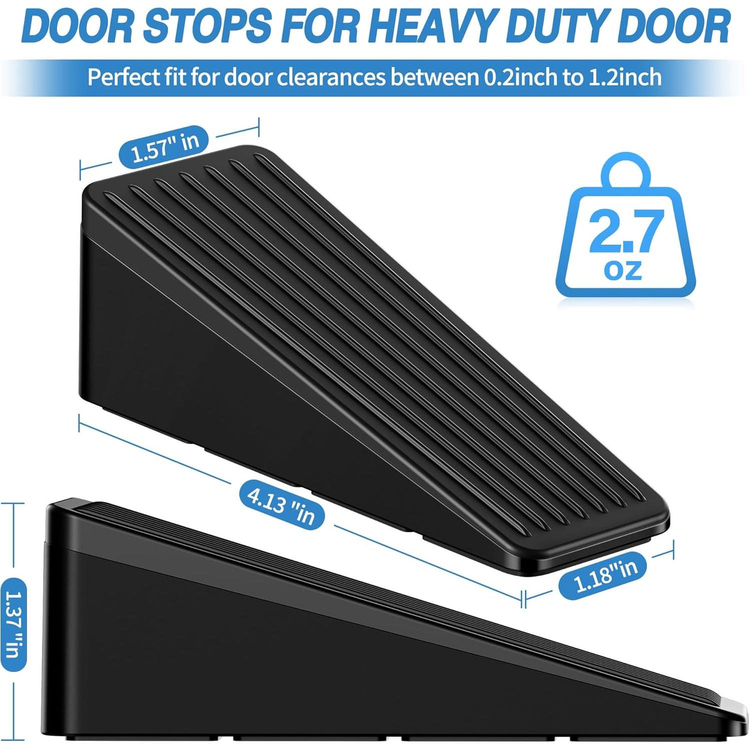 Topes de Puerta Antideslizantes Crosize - 4 Paquete Negro