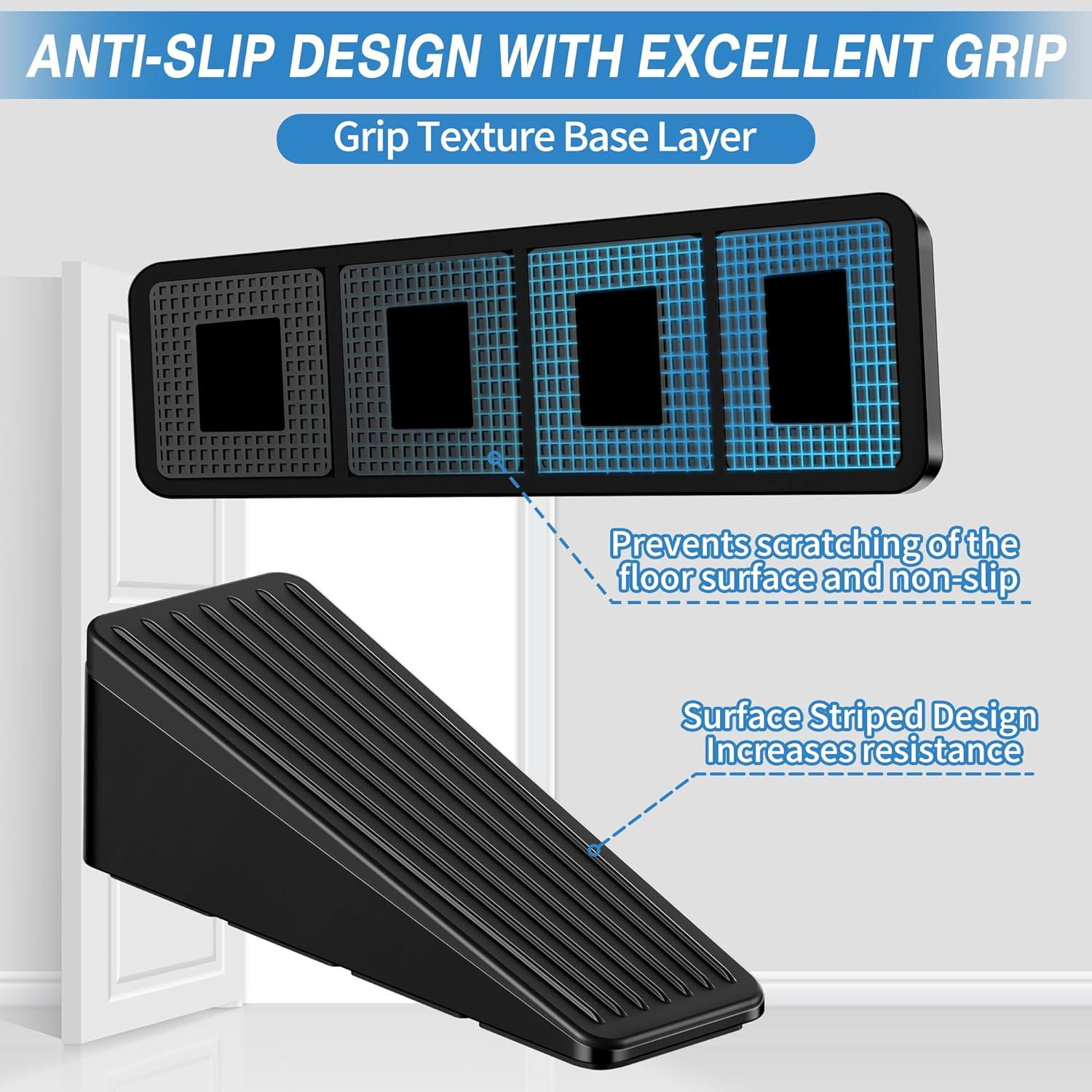 Topes de Puerta Antideslizantes Crosize - 4 Paquete Negro