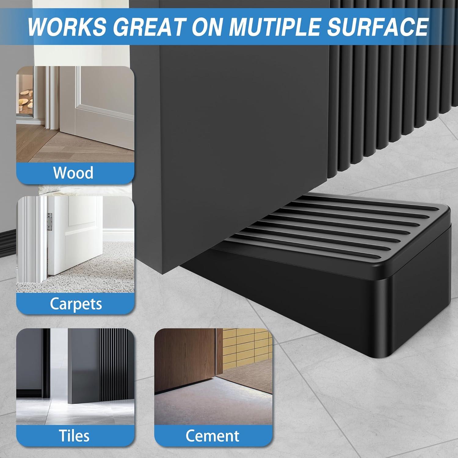 Topes de Puerta Antideslizantes Crosize - 4 Paquete Negro