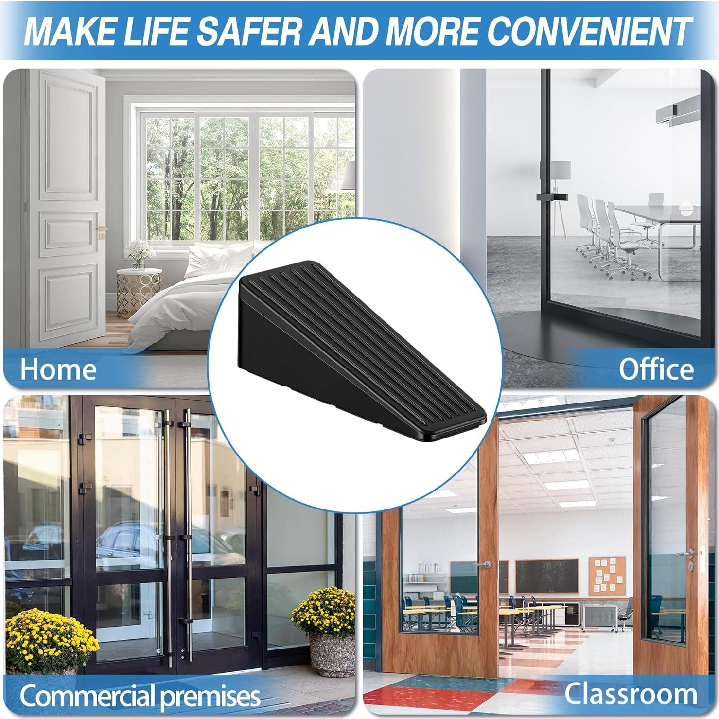 Topes de Puerta Antideslizantes Crosize - 4 Paquete Negro