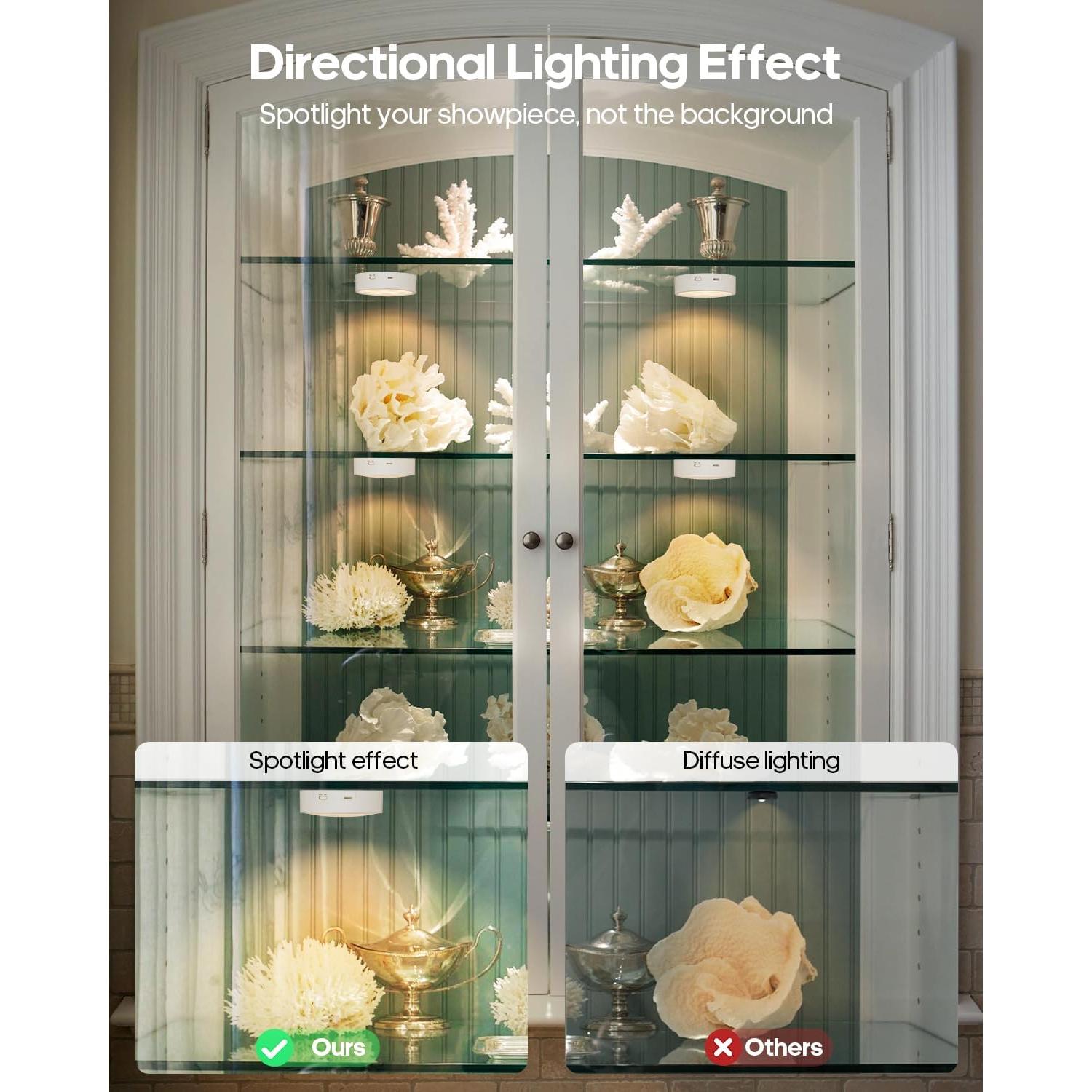 Luces Puck LED Recargables GOODEA.fun con Control Remoto 2 Pcs