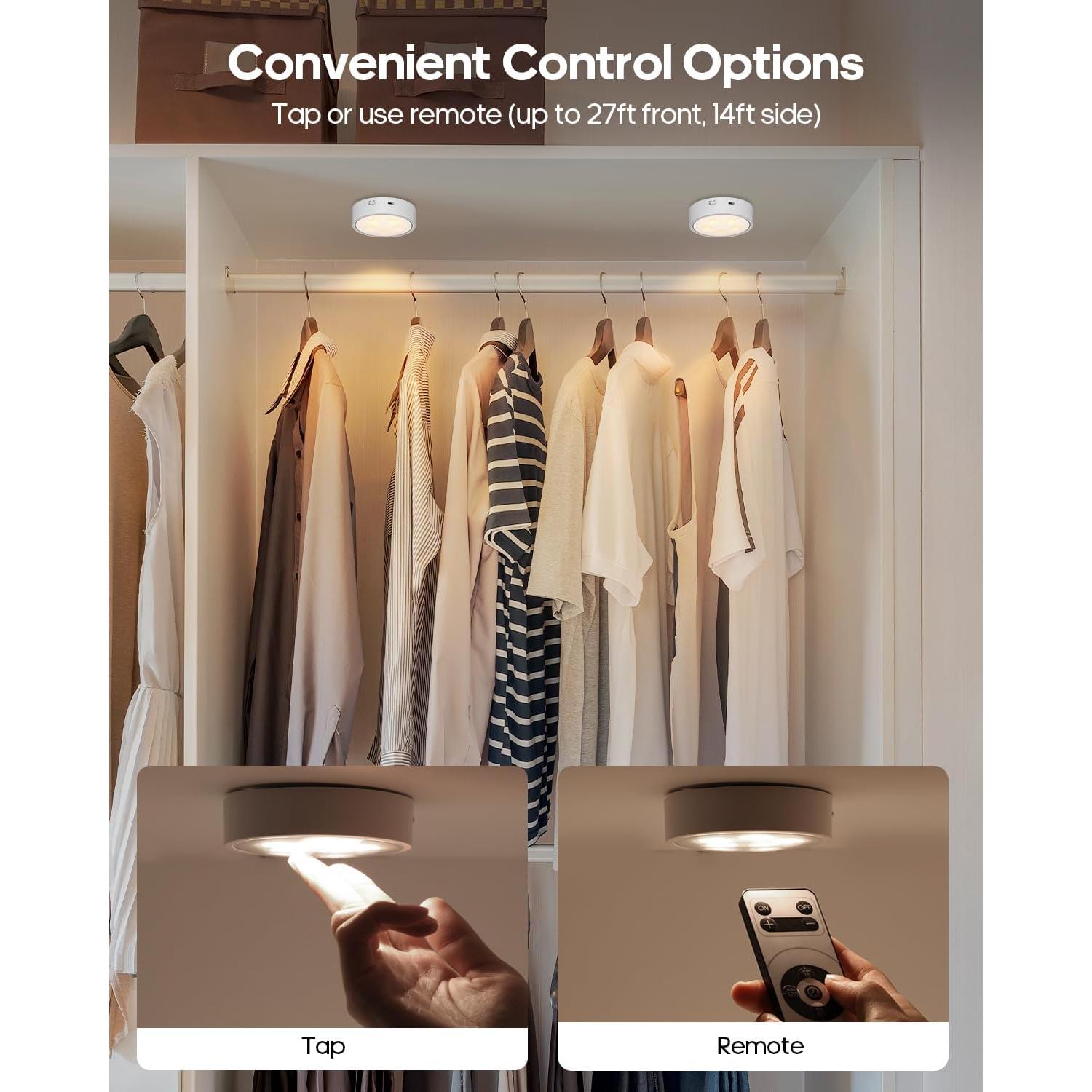 Luces Puck LED Recargables GOODEA.fun con Control Remoto 2 Pcs