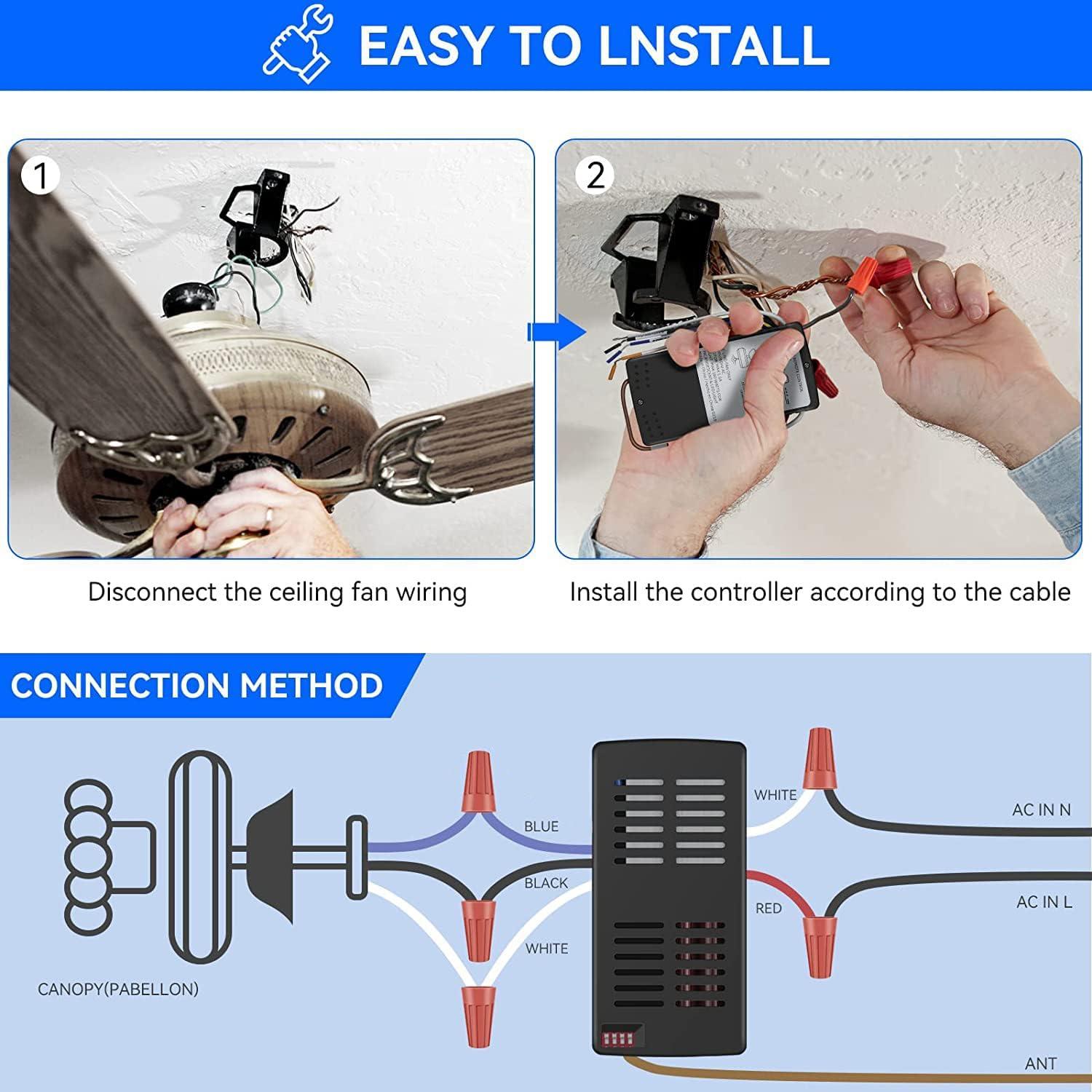 Control Remoto Universal para Ventilador de Techo FEKOTS 3 Velocidades