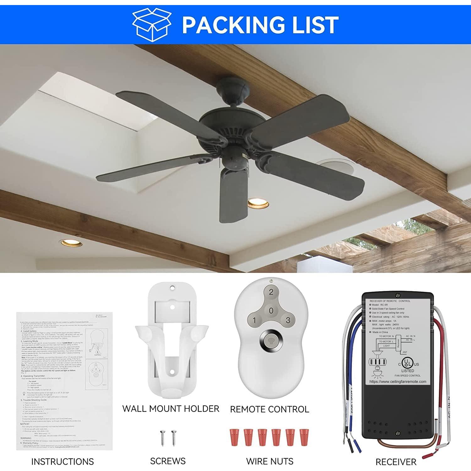 Control Remoto Universal para Ventilador de Techo FEKOTS 3 Velocidades