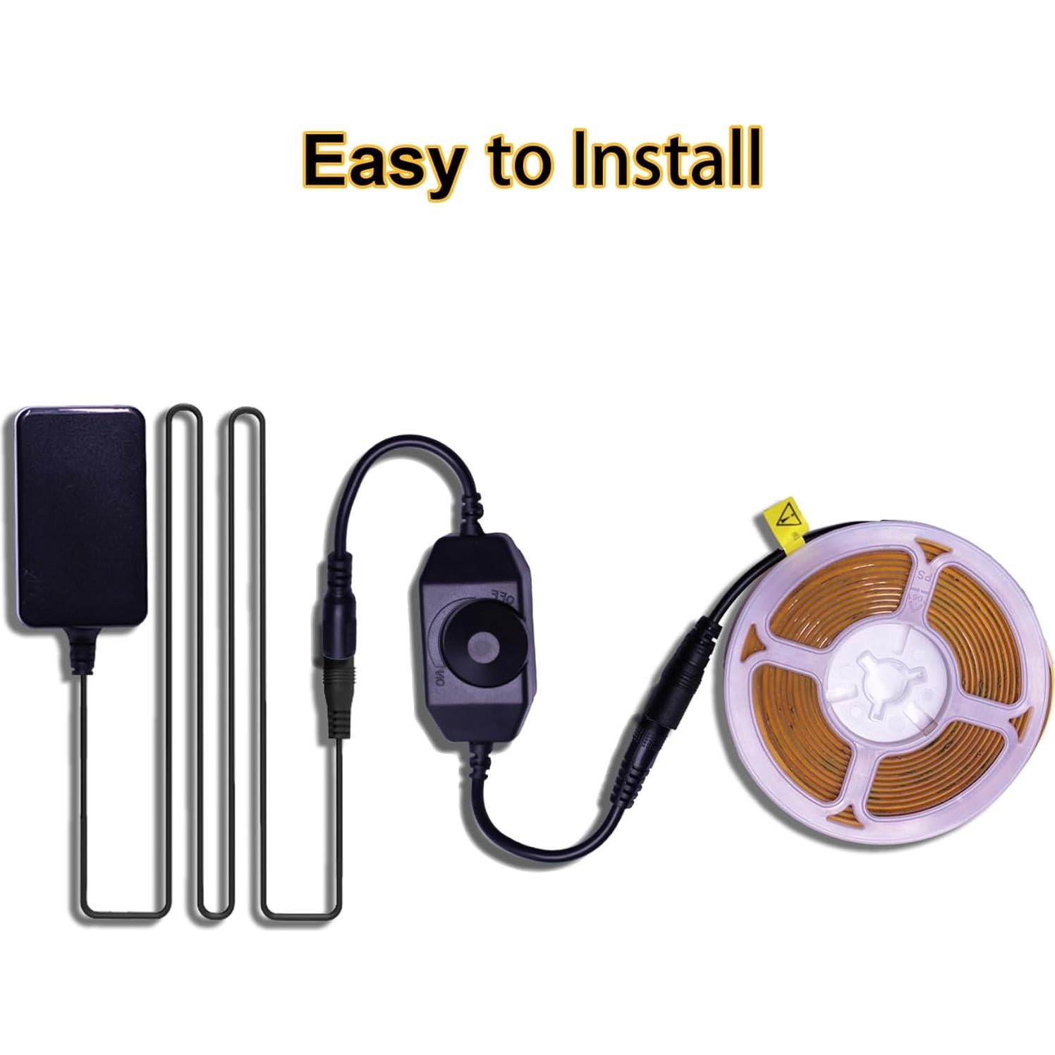 Tira de luz LED COB 24V 3m blanca cálida 2700K regulable