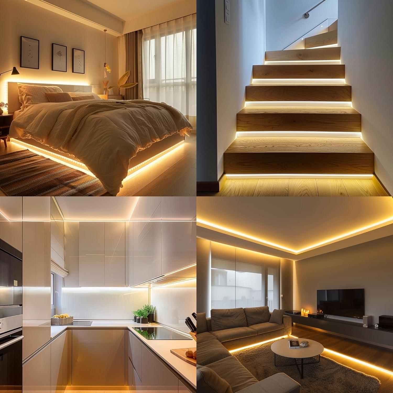 Tira de luz LED COB 24V 3m blanca cálida 2700K regulable