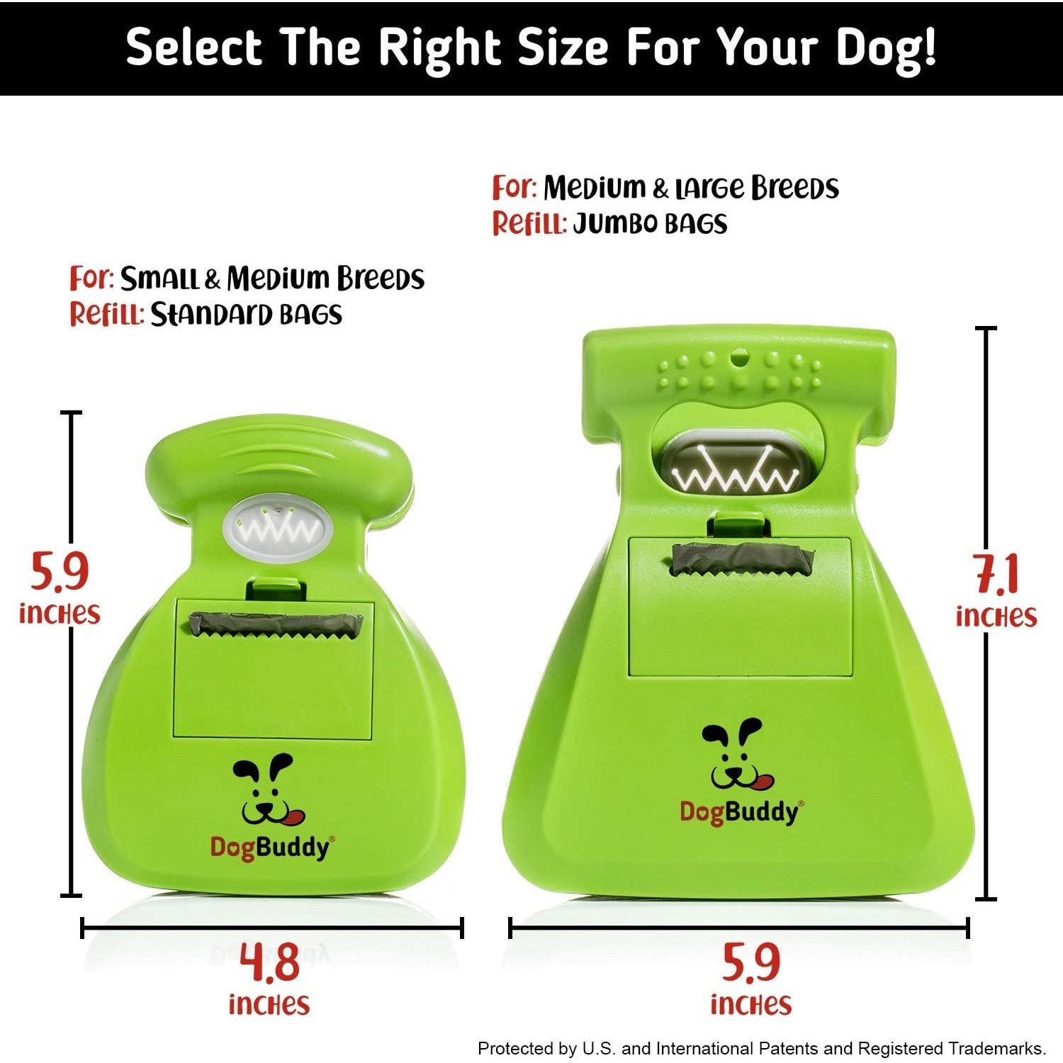 Recogedor de Excremento DogBuddy Mediano Kiwi con Bolsas