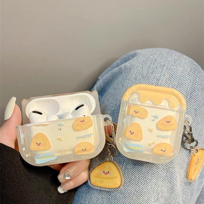 Funda Protectora Silicona Queso para AirPods 1/2 con Llavero