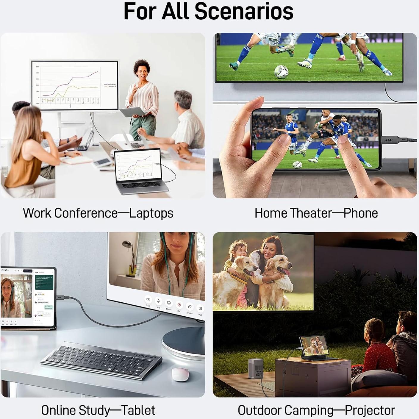 Cable USB C a DisplayPort 1m 4K@60Hz Thunderbolt 3/4/5