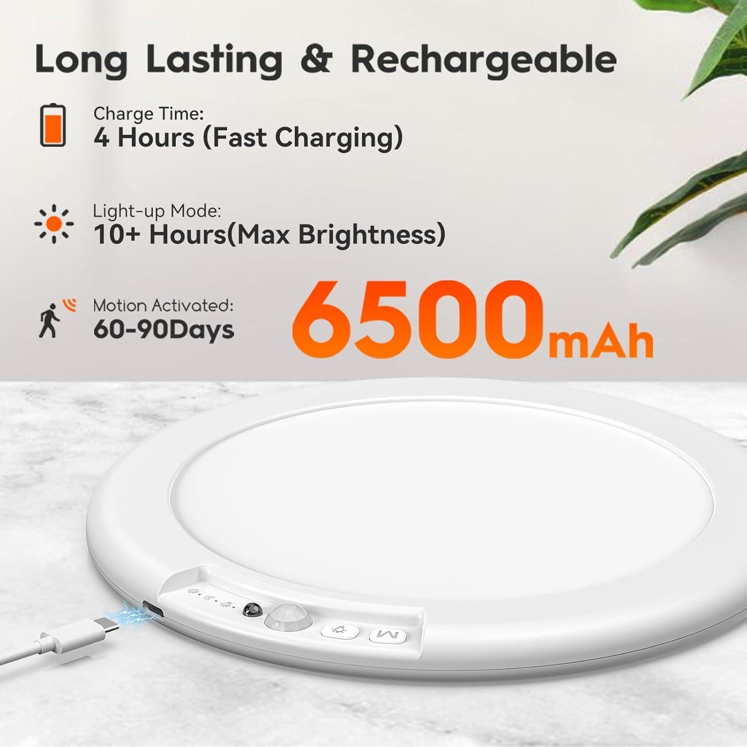 Luz de Techo Inalámbrica ORYAR con Sensor de Movimiento 500LM