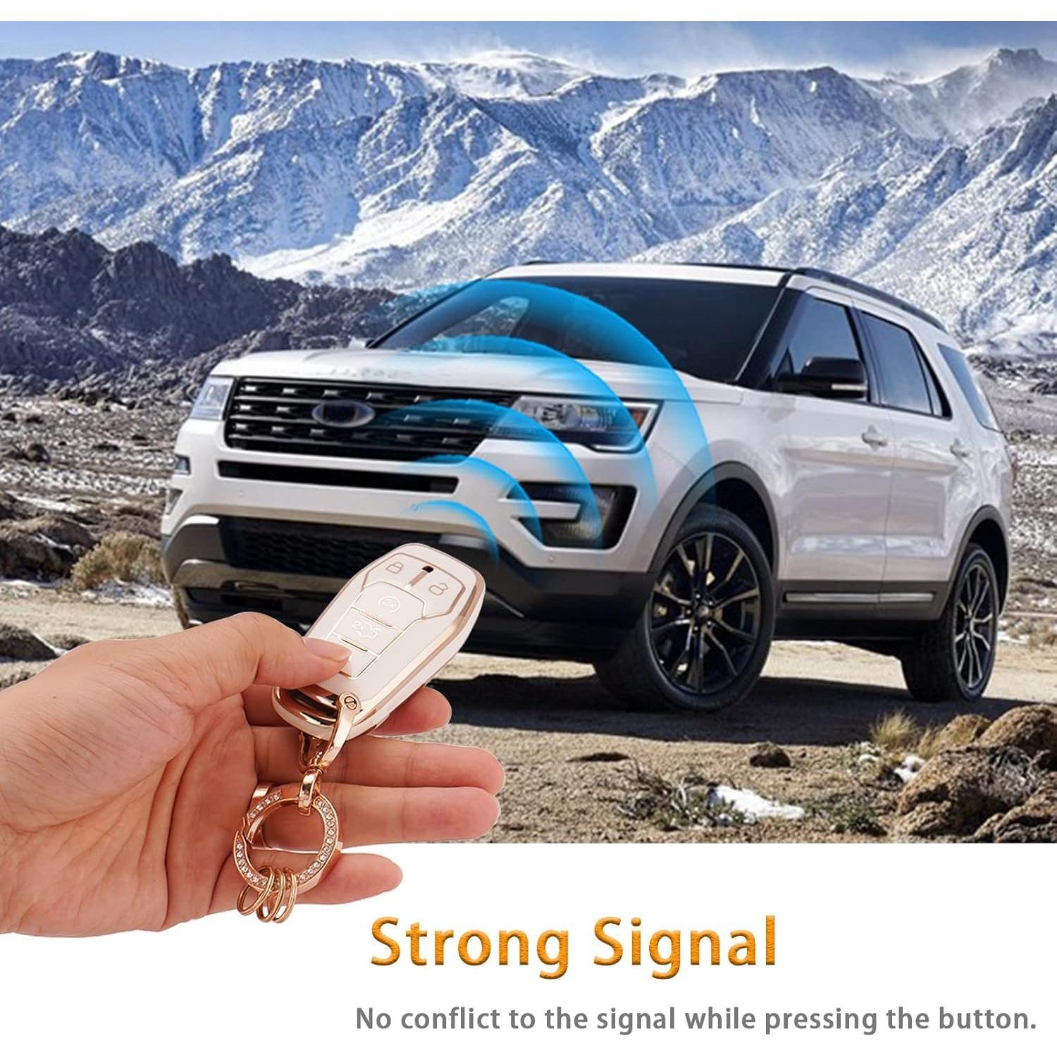 Funda de Llave Inteligente EKALA para Ford 5 Botones TPU Blanca