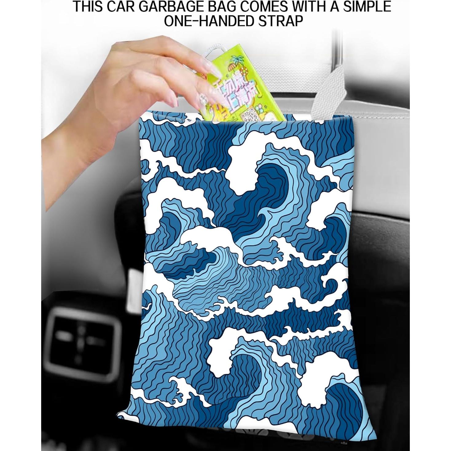 Basurero Colgante para Auto ANKVRP 5L Mar Azul Resistente