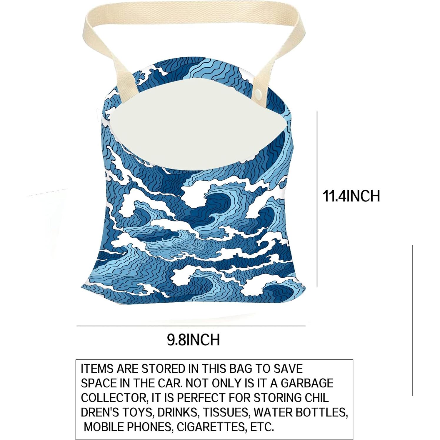 Basurero Colgante para Auto ANKVRP 5L Mar Azul Resistente