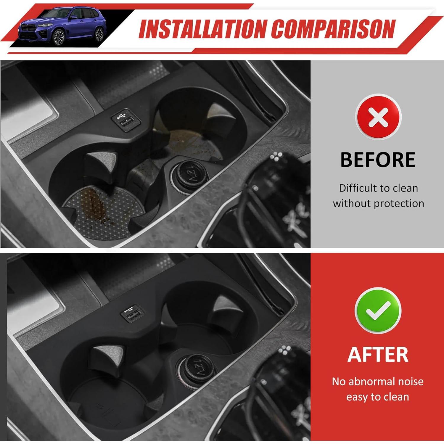 Portavasos Adaptador Utiiy para BMW X5 2019-2023 Goma Antideslizante