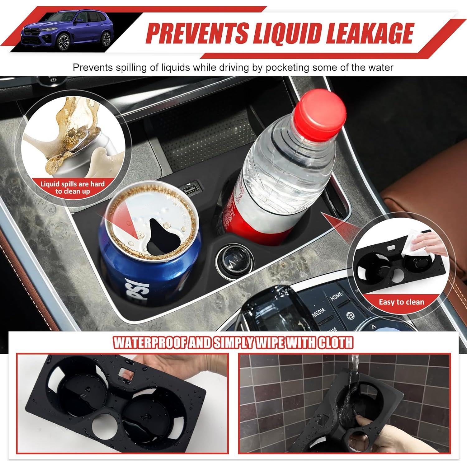 Portavasos Adaptador Utiiy para BMW X5 2019-2023 Goma Antideslizante