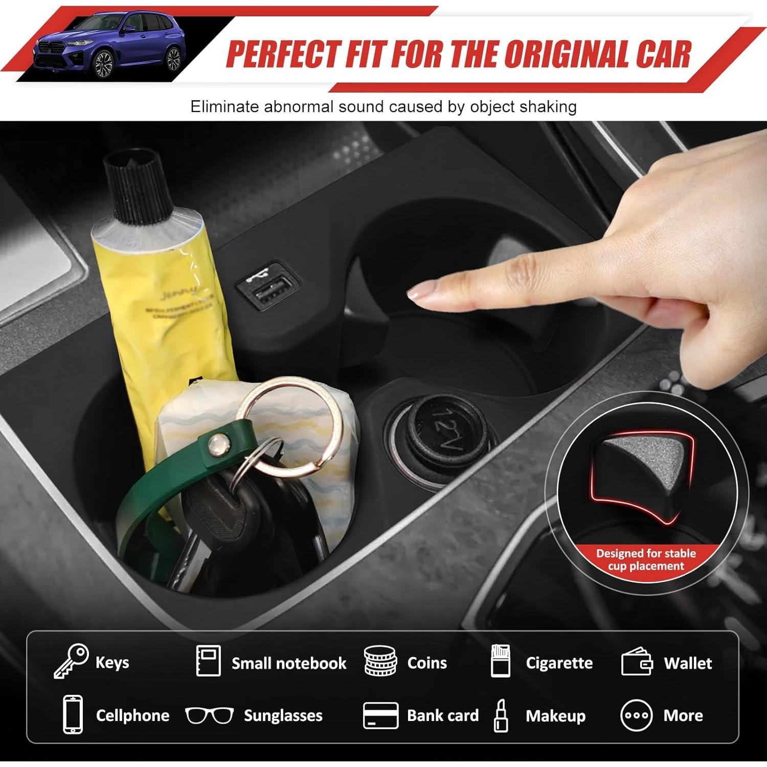 Portavasos Adaptador Utiiy para BMW X5 2019-2023 Goma Antideslizante