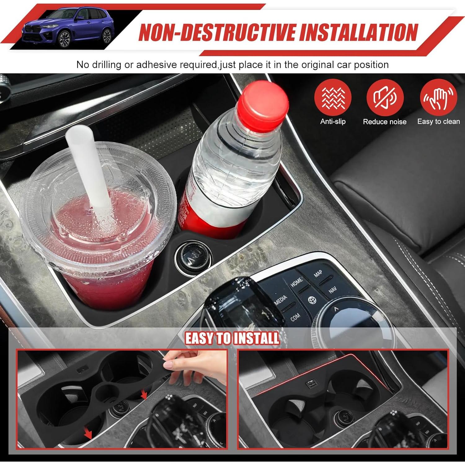 Portavasos Adaptador Utiiy para BMW X5 2019-2023 Goma Antideslizante