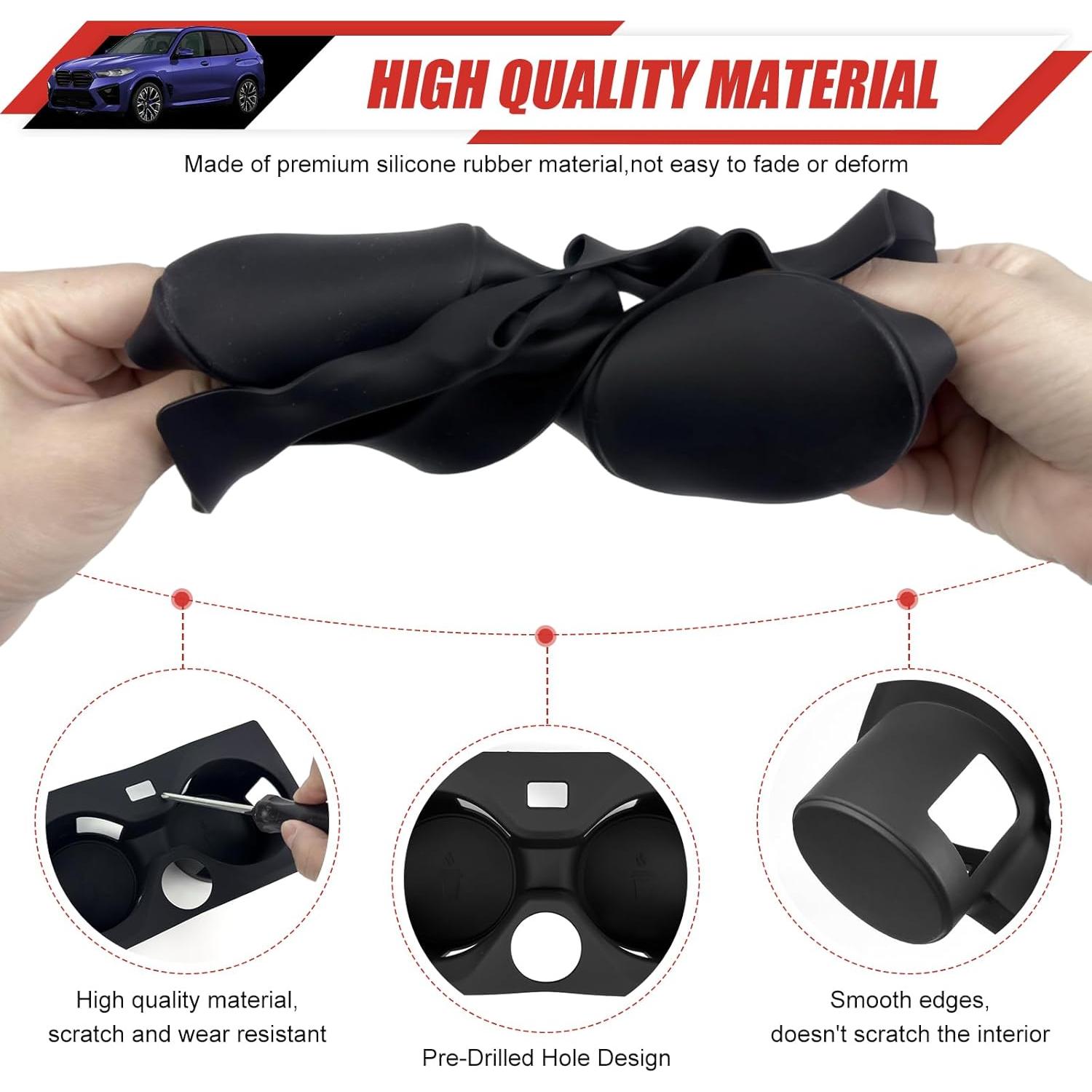 Portavasos Adaptador Utiiy para BMW X5 2019-2023 Goma Antideslizante