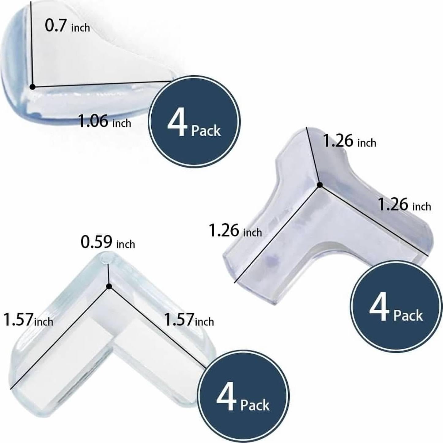 Protectores de Esquinas TANLOMY 12 Piezas Silicona Transparente