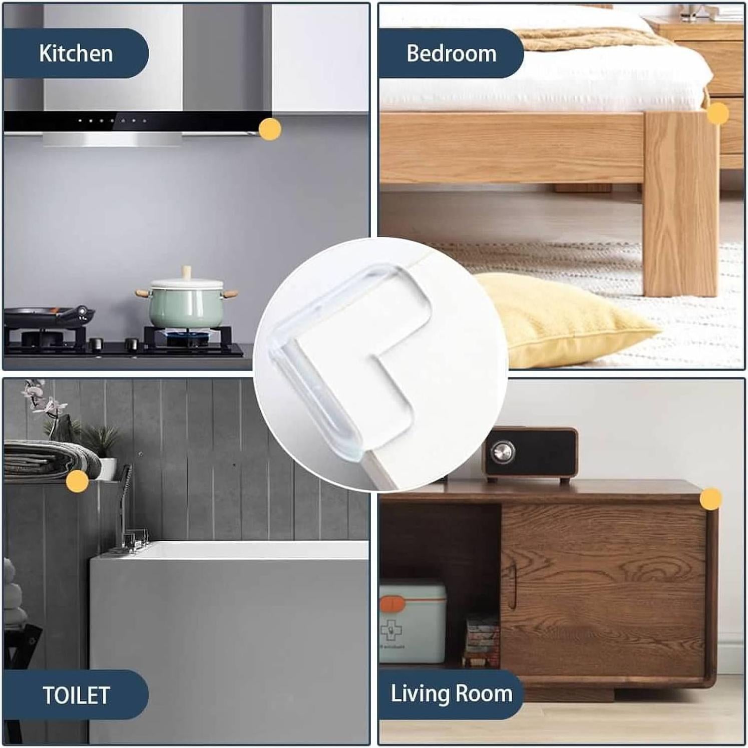 Protectores de Esquinas TANLOMY 12 Piezas Silicona Transparente