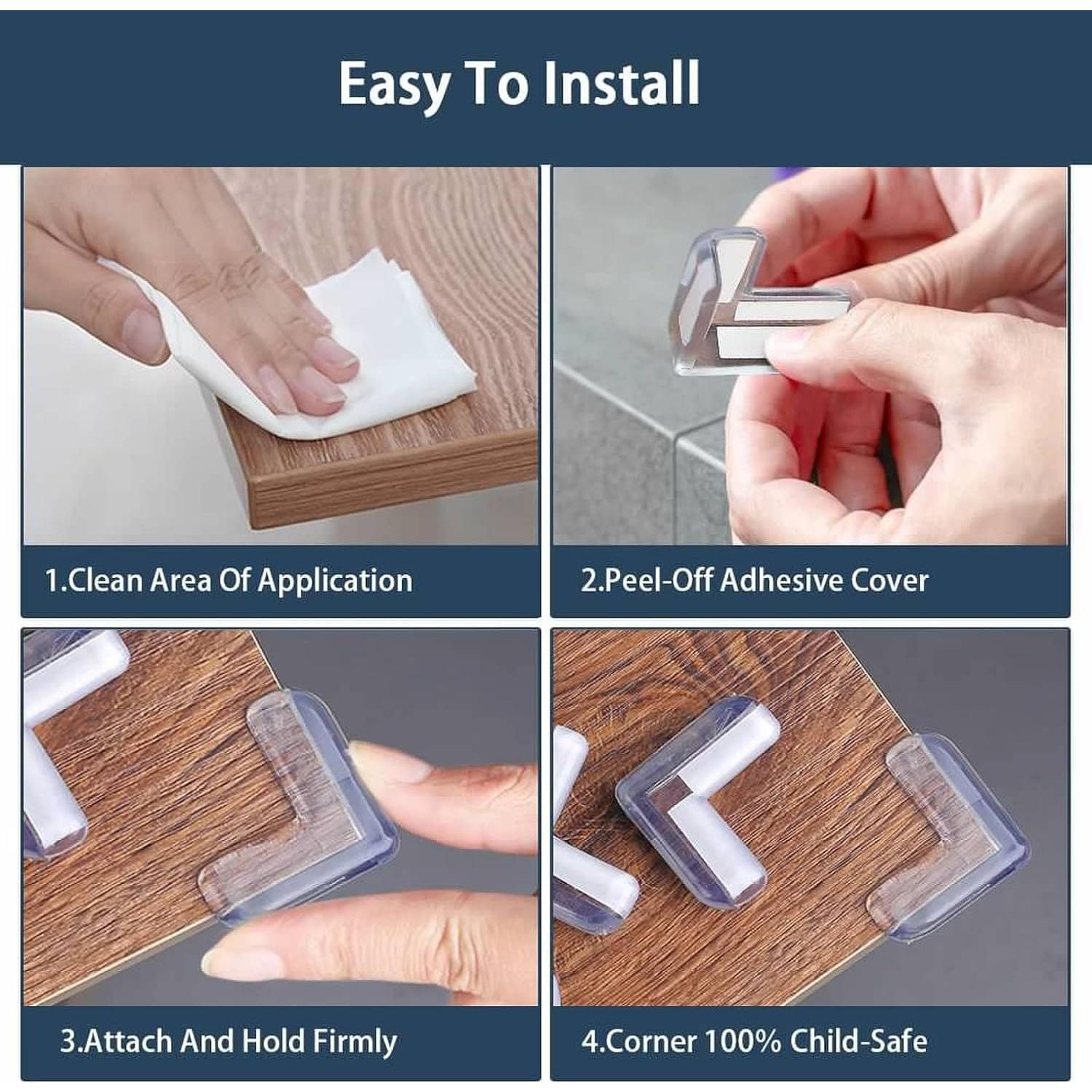 Protectores de Esquinas TANLOMY 12 Piezas Silicona Transparente