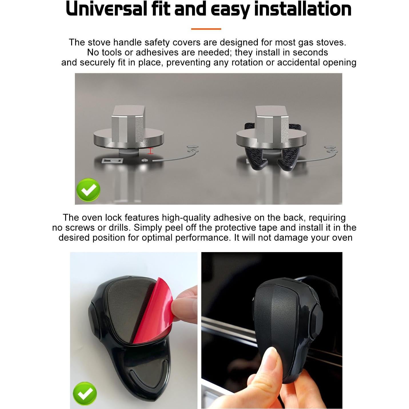 Cubiertas de Seguridad para Perillas de Estufa Fizzest - 5 Pzas + Cerradura Horno