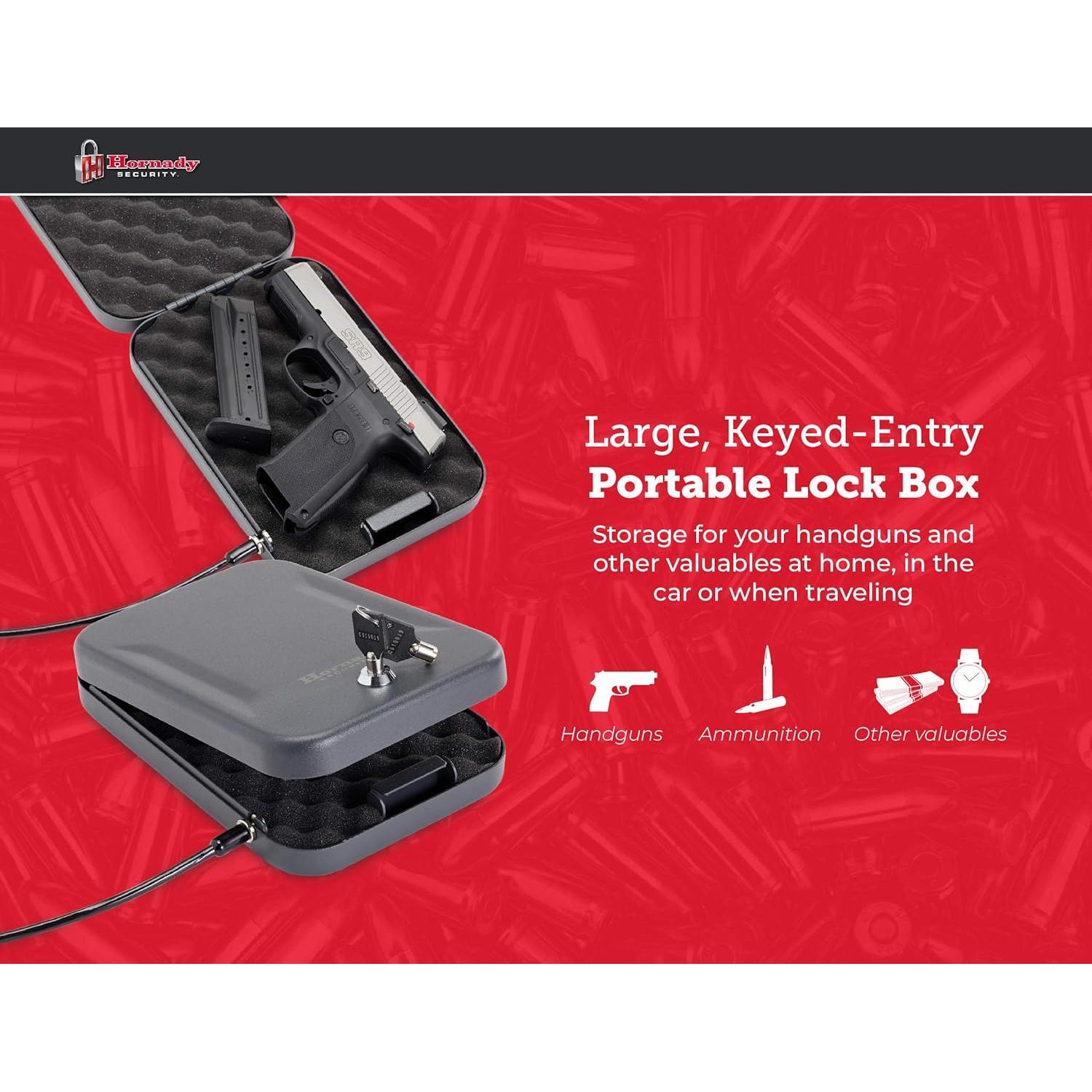 Caja de Seguridad Hornady 95200 para Armas y Valiosos 24.1x16.5cm