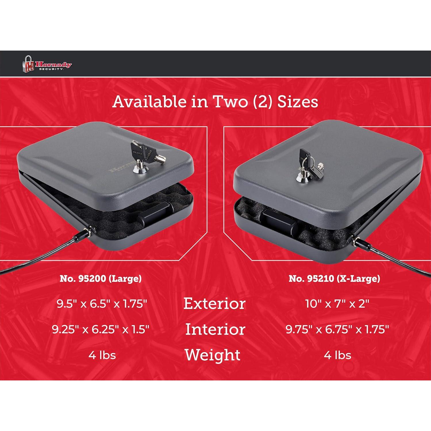 Caja de Seguridad Hornady 95200 para Armas y Valiosos 24.1x16.5cm