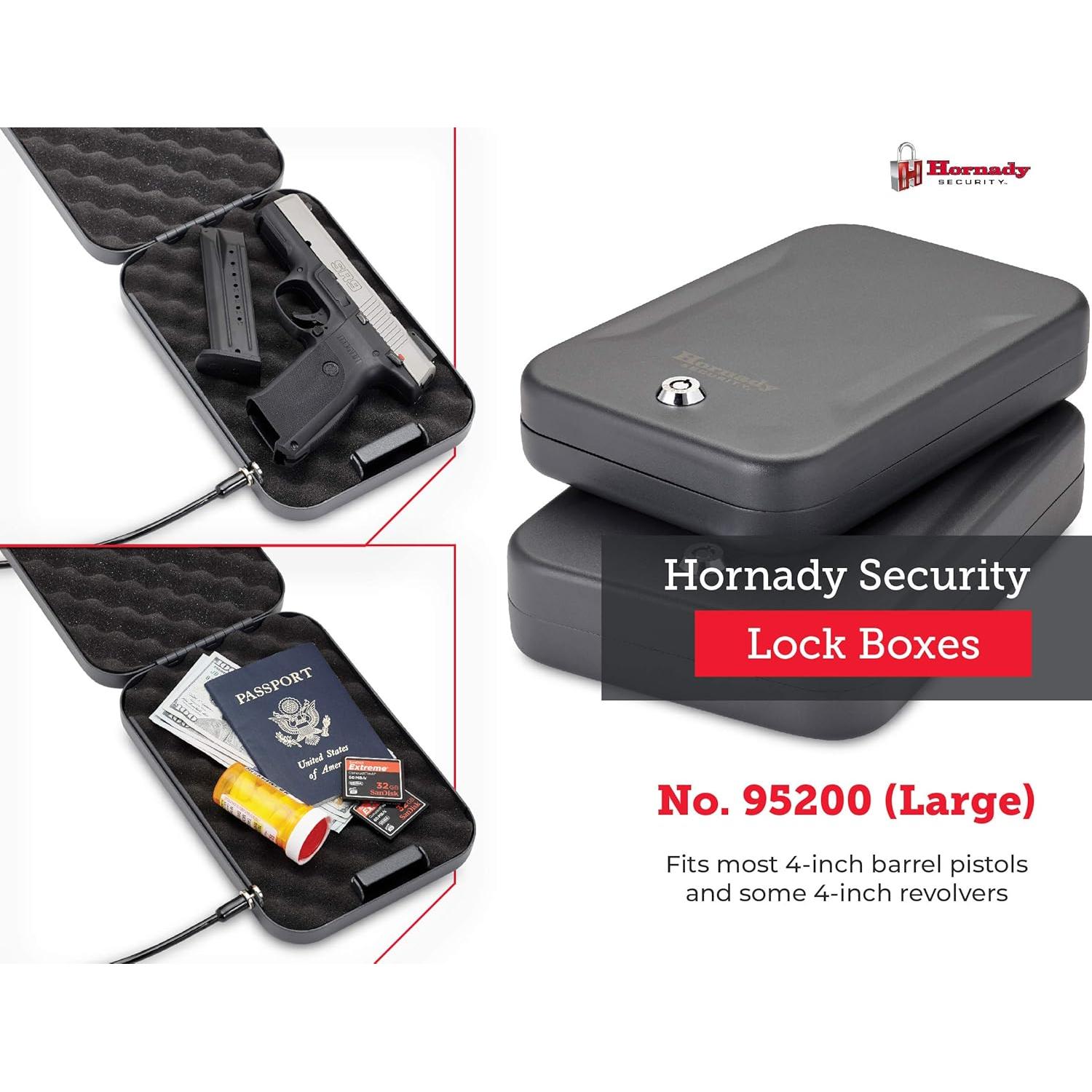 Caja de Seguridad Hornady 95200 para Armas y Valiosos 24.1x16.5cm