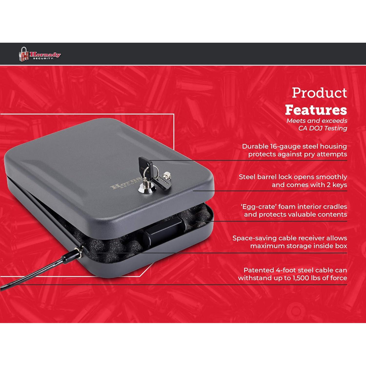 Caja de Seguridad Hornady 95200 para Armas y Valiosos 24.1x16.5cm