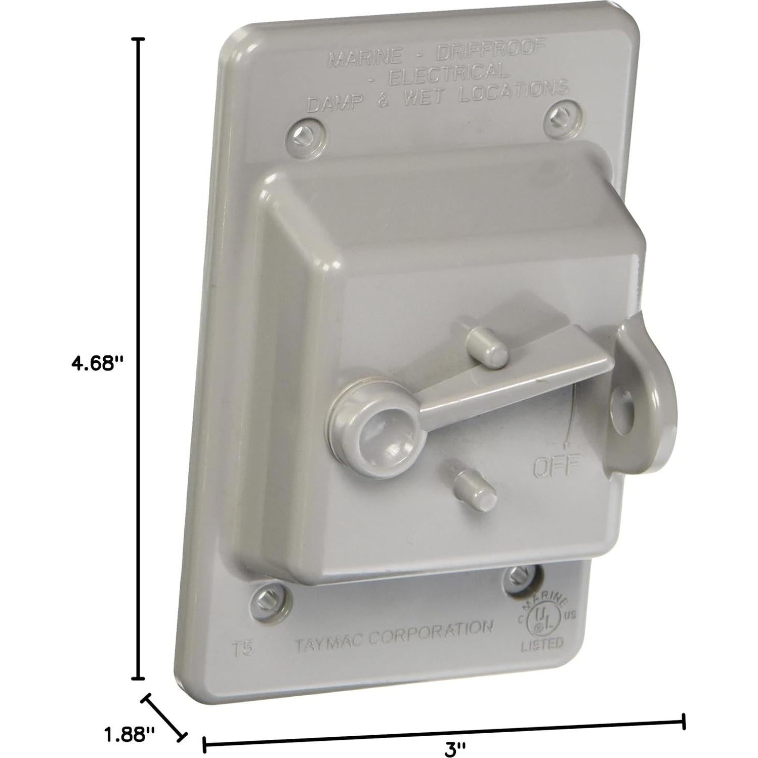Cubierta Vertical a Prueba de Clima BELL PTC100GY Gris 1-Gang