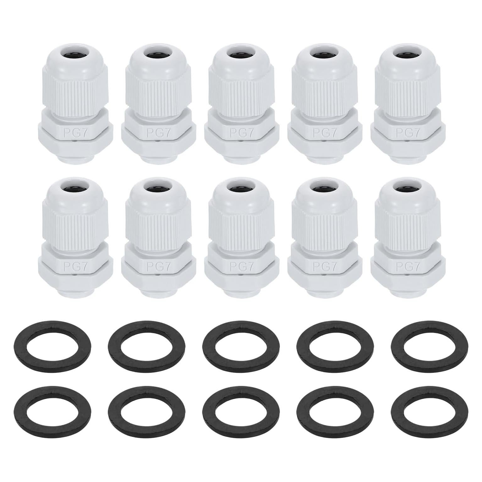 Garras de Cable PG7 Nylon Impermeables uxcell - 10 Pcs 3-6.5mm