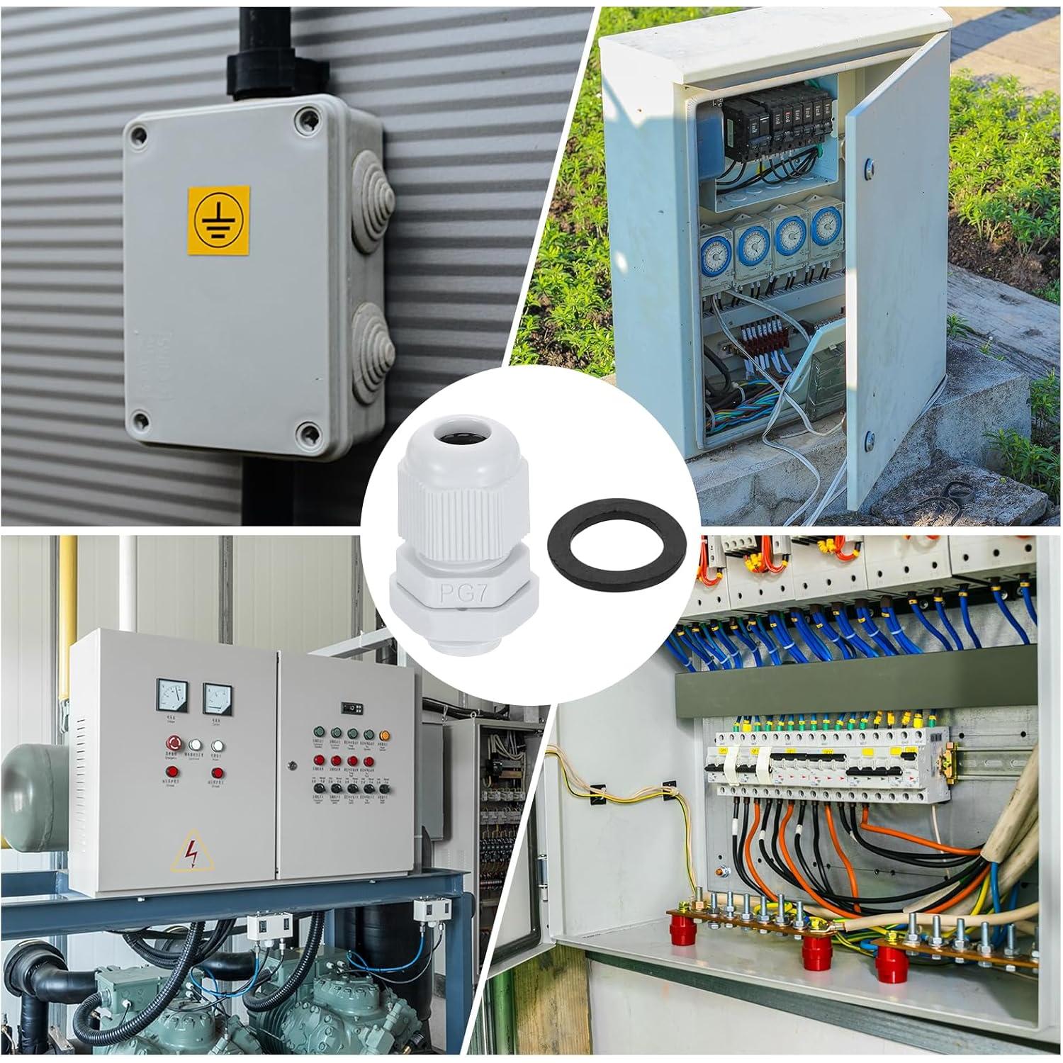 Garras de Cable PG7 Nylon Impermeables uxcell - 10 Pcs 3-6.5mm