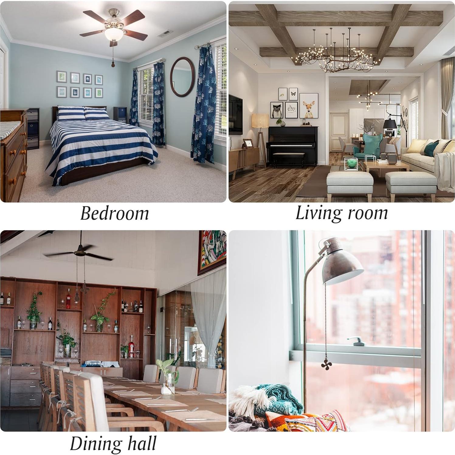 Cadena de Tirar para Ventilador de Techo JEPELUS 35.56 cm Bronce Rojo