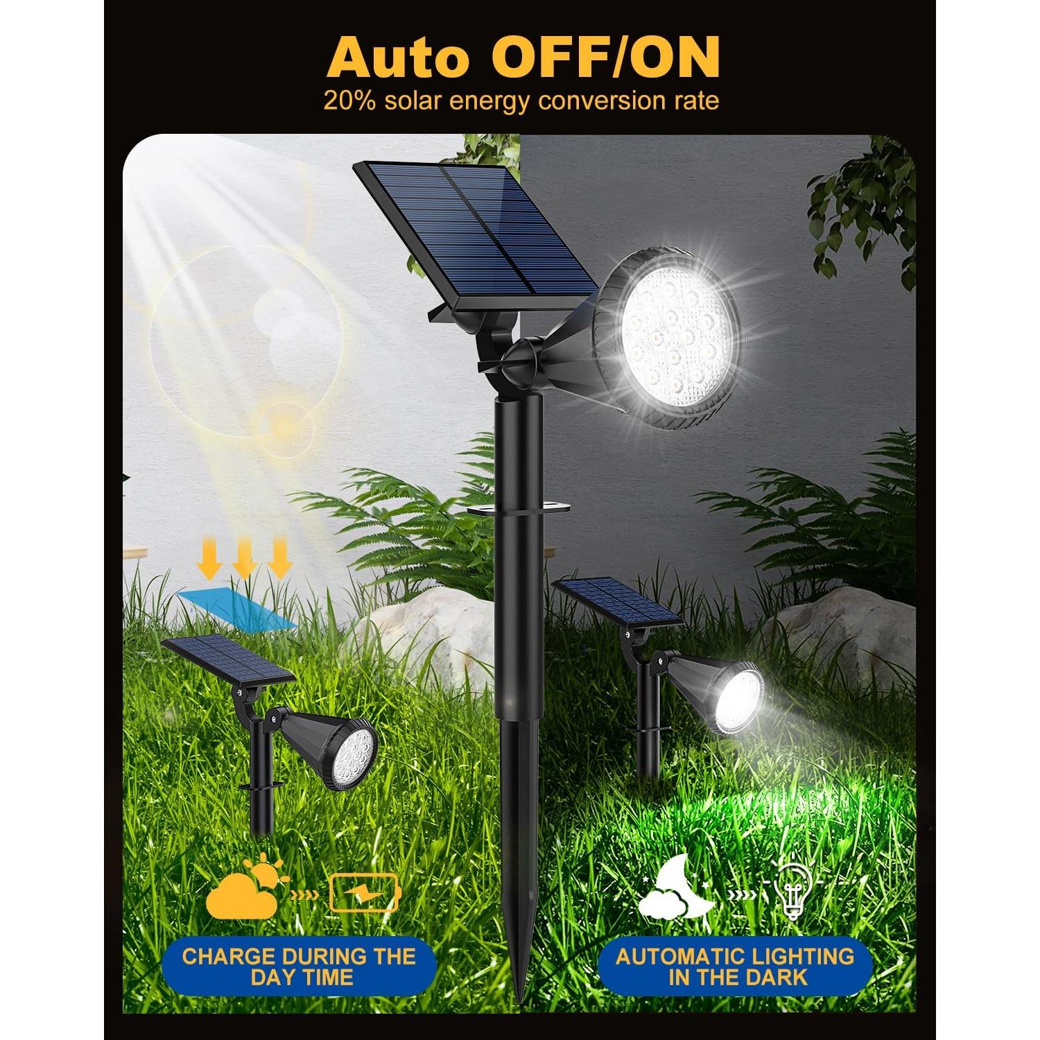 Luces Solares Exteriores Fratink 14 LED 2 Paquete IP65