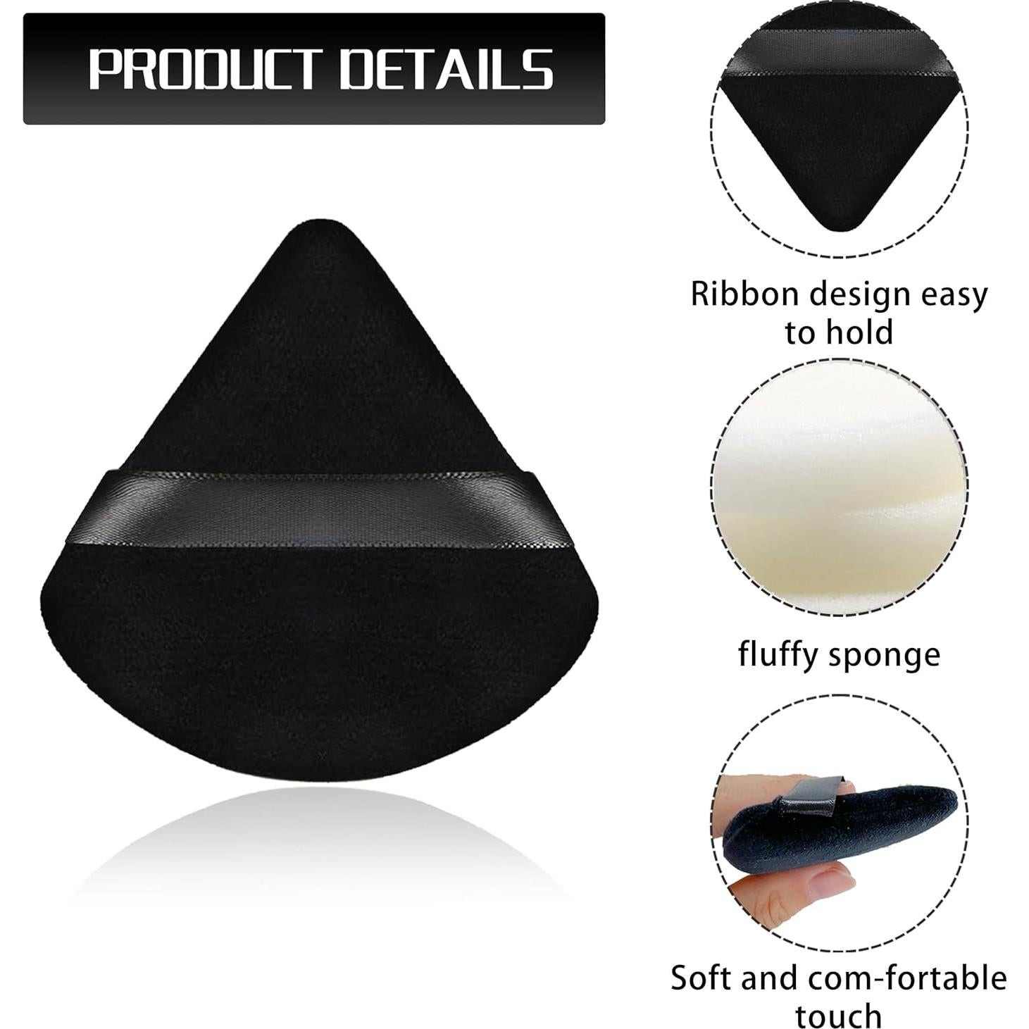 Esponjas de Maquillaje Triangulares ZZJKeep - 8 Piezas con Estuches