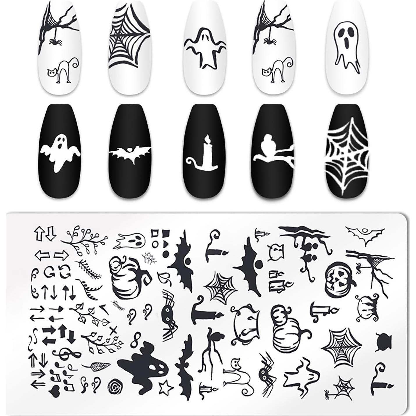 Kit de Estampado de Uñas Halloween JERCLITY 6 Piezas