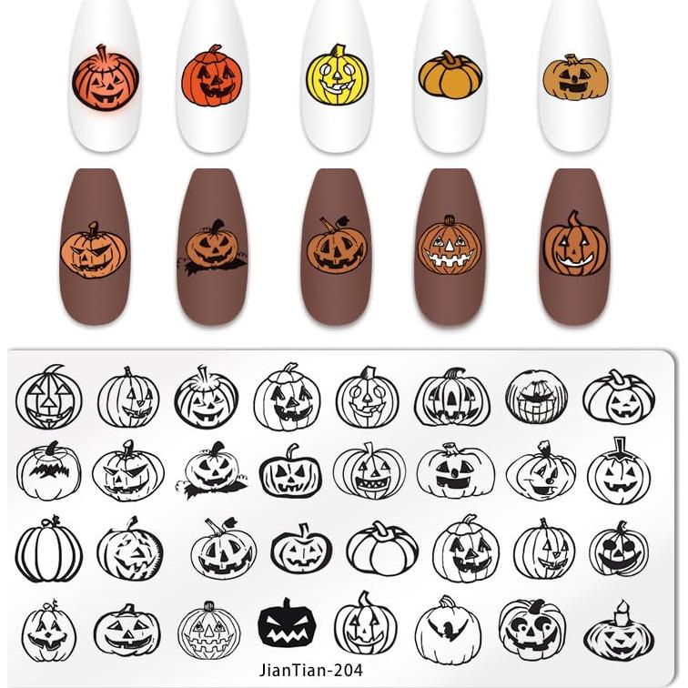 Kit de Estampado de Uñas Halloween JERCLITY 6 Piezas