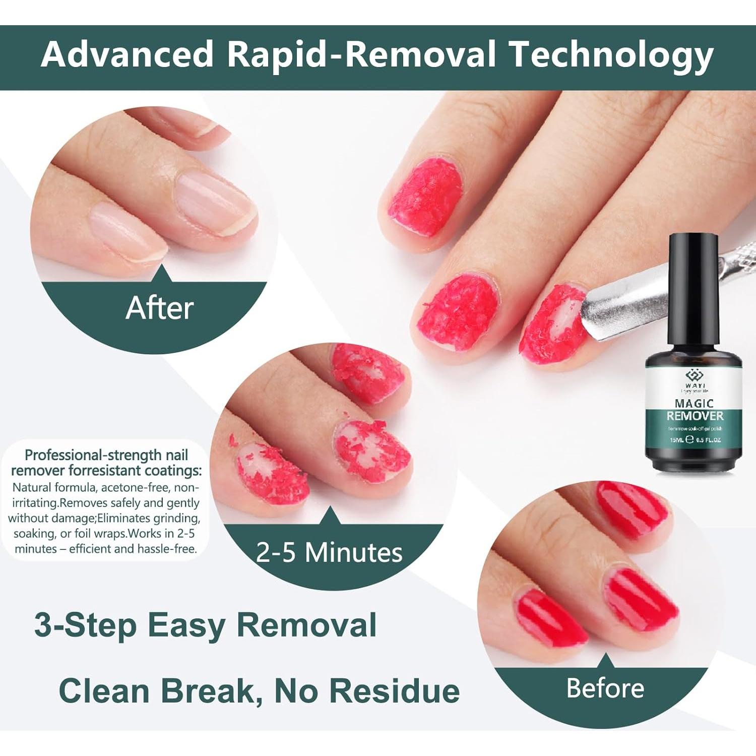 Kit Quitacutículas de Gel WAYI - 8 Piezas, Remoción Rápida