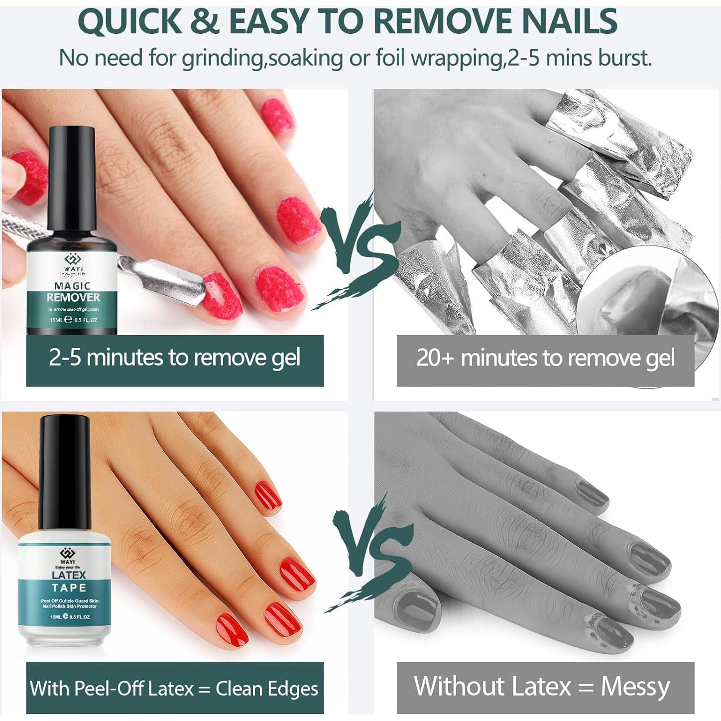 Kit Quitacutículas de Gel WAYI - 8 Piezas, Remoción Rápida