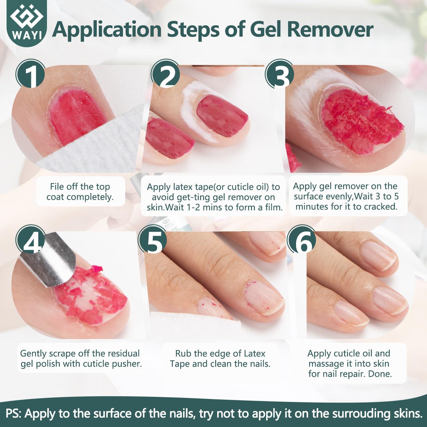 Kit Quitacutículas de Gel WAYI - 8 Piezas, Remoción Rápida