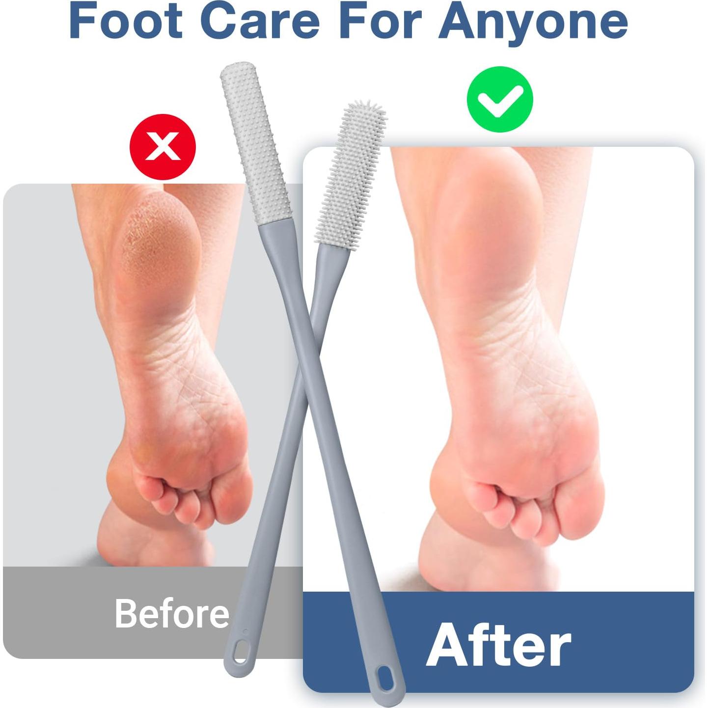 Cepillo Exfoliador de Pies Demarzily con Mango Largo 40 cm Gris