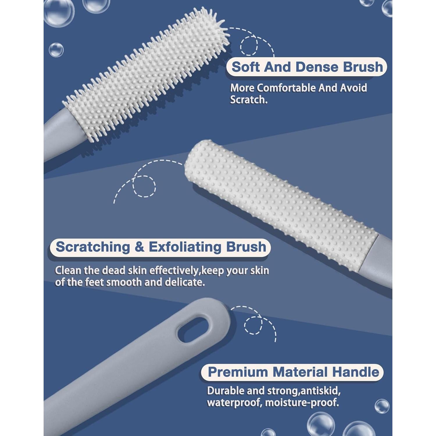 Cepillo Exfoliador de Pies Demarzily con Mango Largo 40 cm Gris