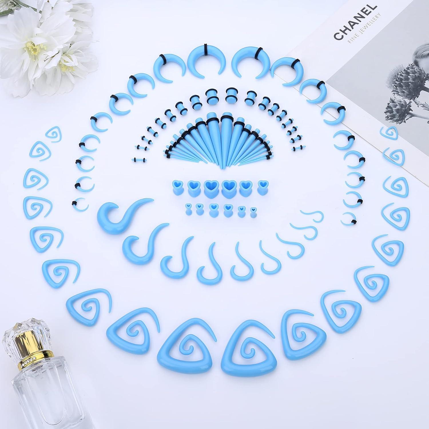 Kit de Estiramiento de Orejas 93 Piezas ORAZIO 14G-00G