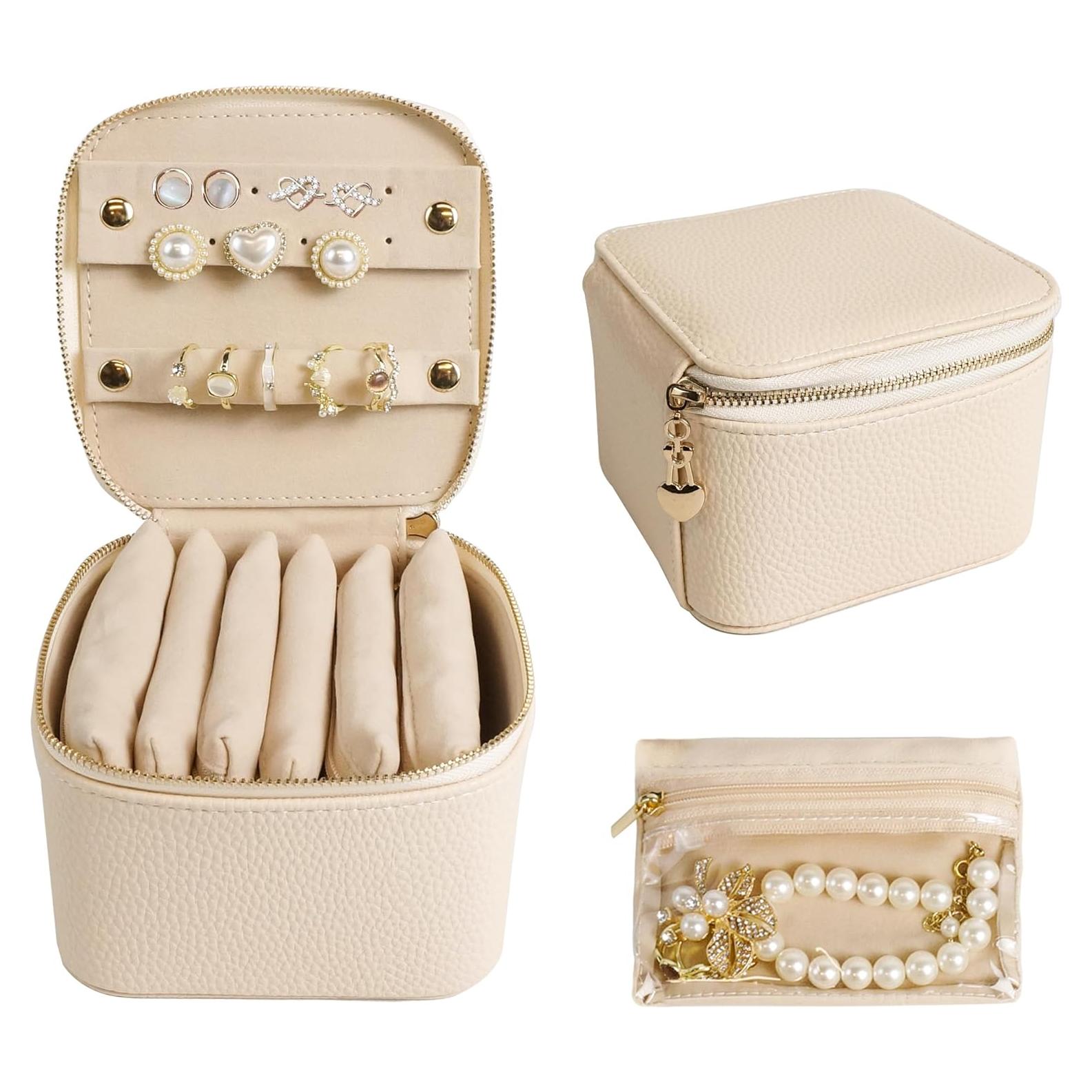 Estuche de Joyería de Viaje LFC FormuLa Beige 6 Compartimentos