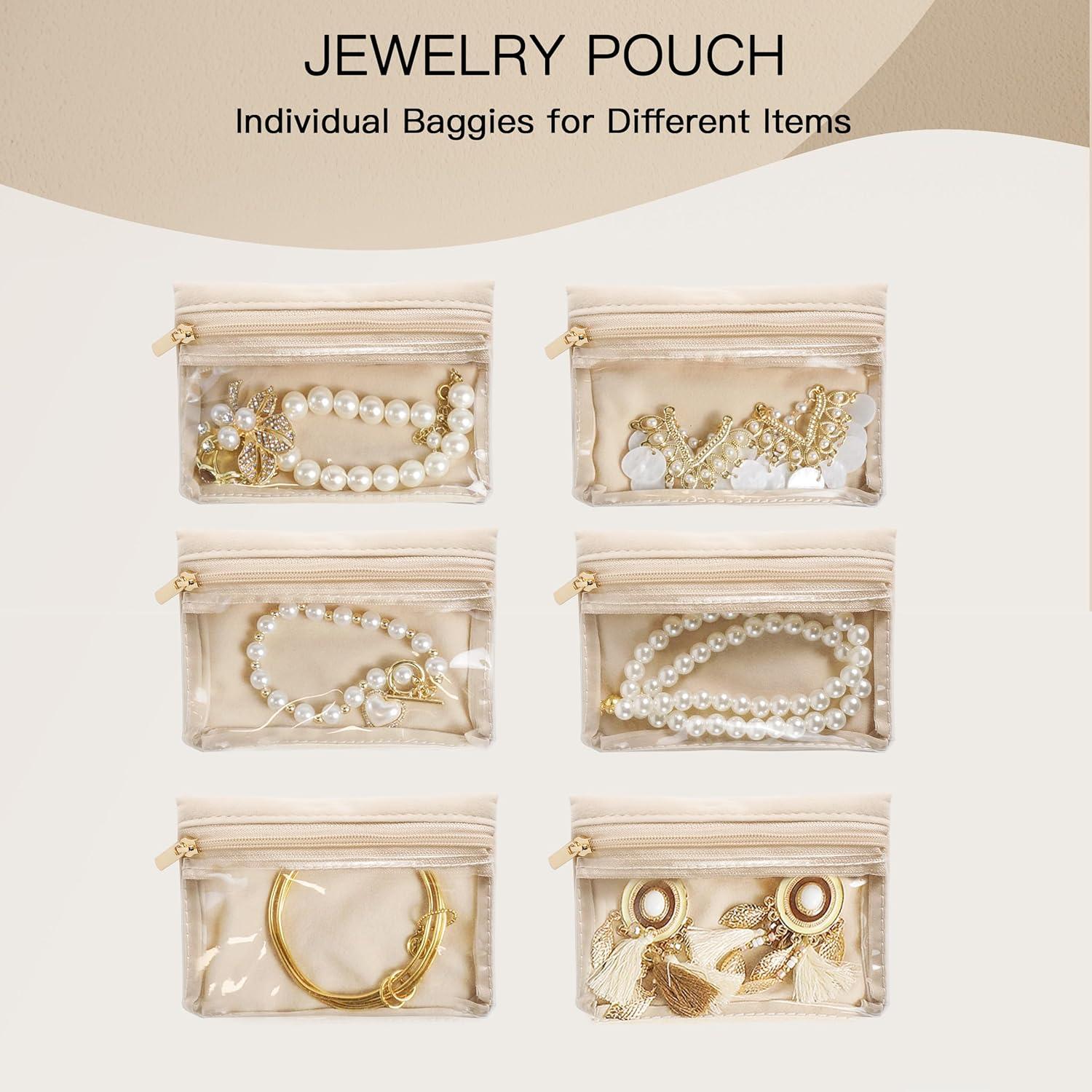 Estuche de Joyería de Viaje LFC FormuLa Beige 6 Compartimentos