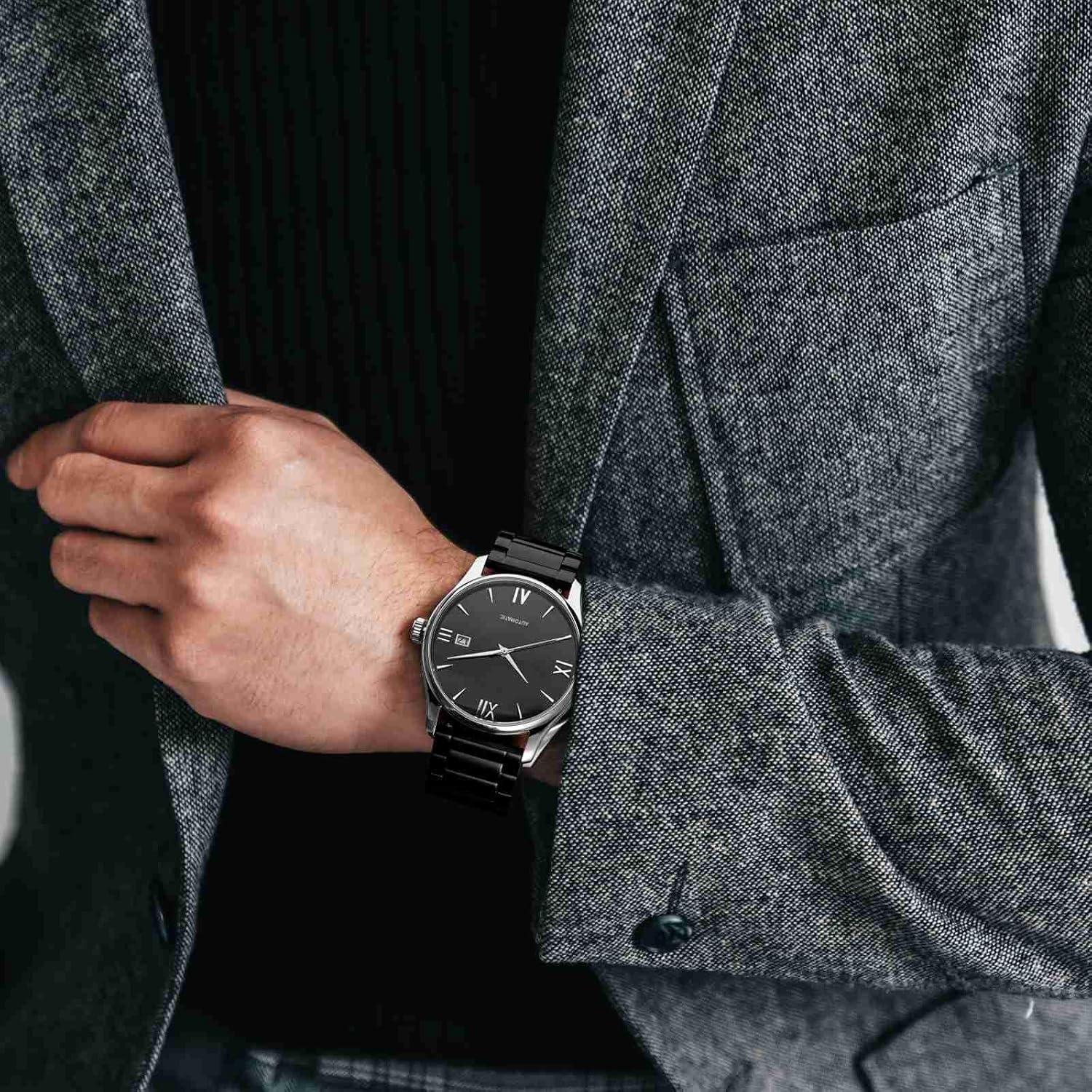 Banda de Reloj de Metal WOCCI 18mm Acero Inoxidable Negro