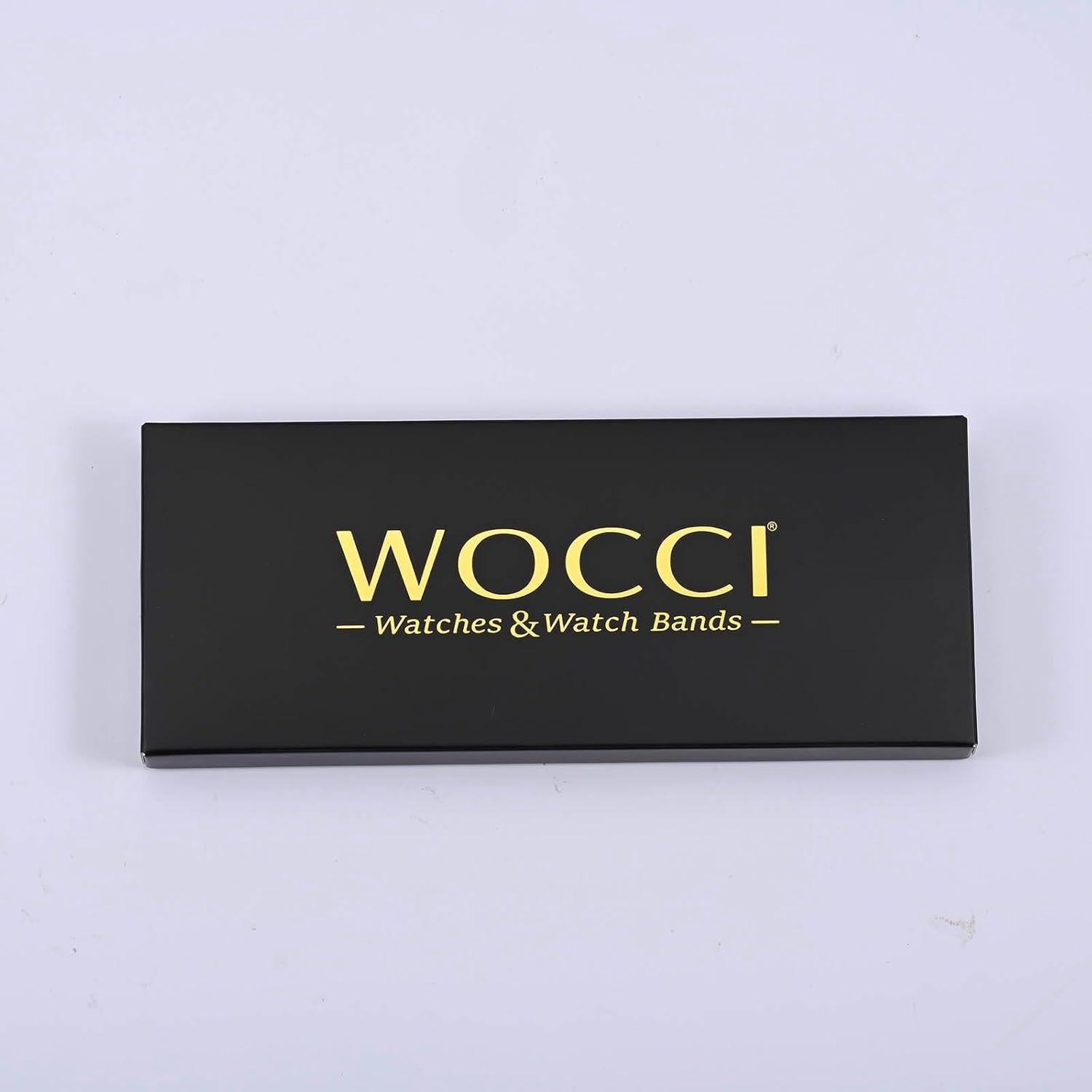 Banda de Reloj de Metal WOCCI 18mm Acero Inoxidable Negro