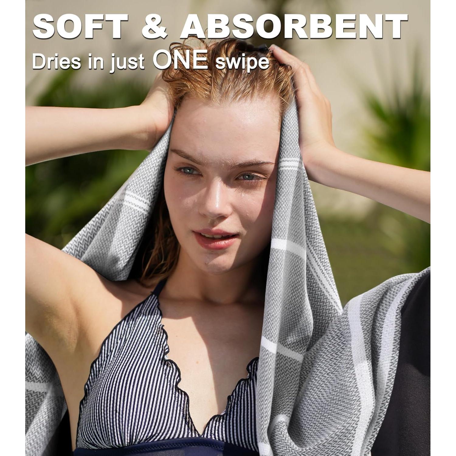 4 Toallas de Playa Turcas Antfuny XL Secado Rápido Libre de Arena